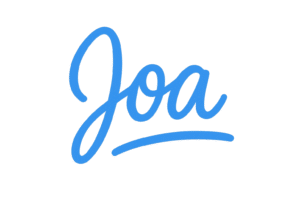 bold blue cursive joa design